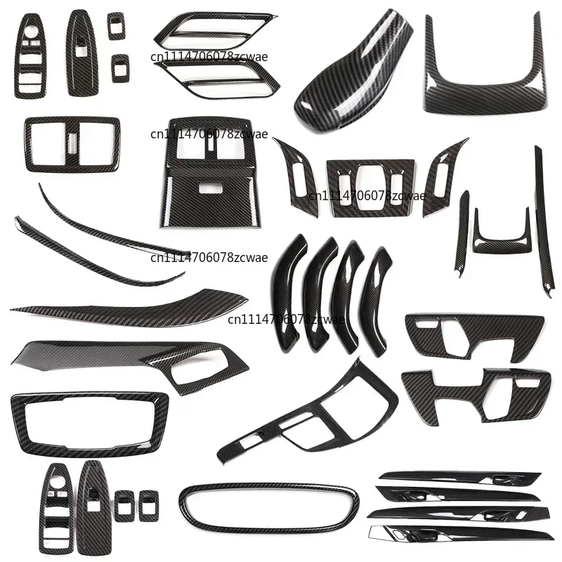 For BMW X1 X2 F47 F48 2016-2022 ABS Carbon Fiber Interior Kit Dashboard Console Gear Shift Panel Cover Trim Interior Accessories