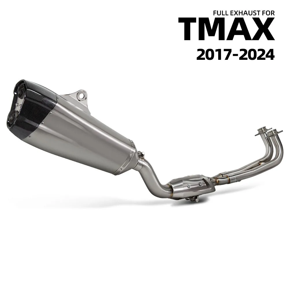 Motorcycle Exhaust Full System Escape Kit For Yamaha TMAX TMAX530 TMAX560 2017-2024 Modify Manifold Akra Muffler with DB Killer