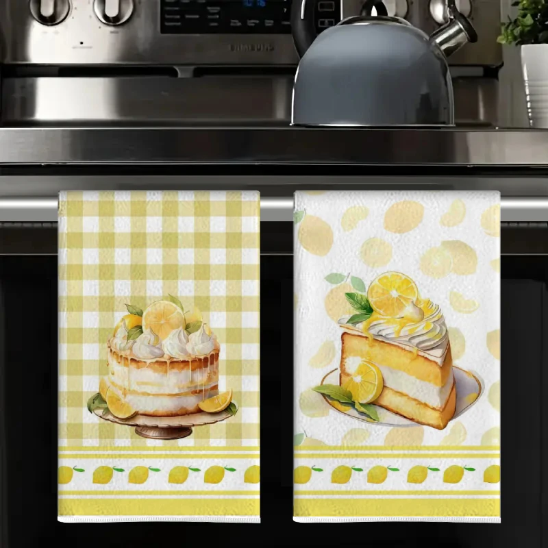 2Pcs, Yellow Kitchen Towels, 40Cm*60Cm Towel Set, Best Kitchen Towels, Super Absorbent Soft Cleaning Cloth, Cooking and Baking Tea Towels, Hand Towels, Cleaning Cloths, Dishcloths, Kitchen Decor, Living Room Decorations, Kitchen Essentials, Home Essentials