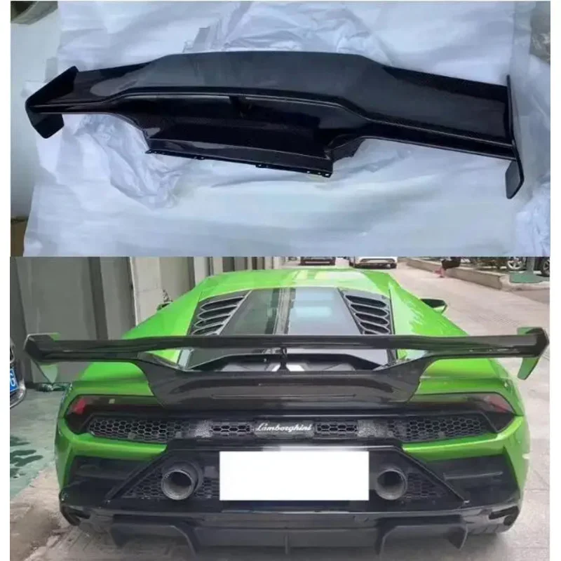 Real Forging Carbon Fiber Car Rear Wing Trunk Lip Spoiler For Lamborghini Huracan LP580 LP610 EVO 2014 - 2020