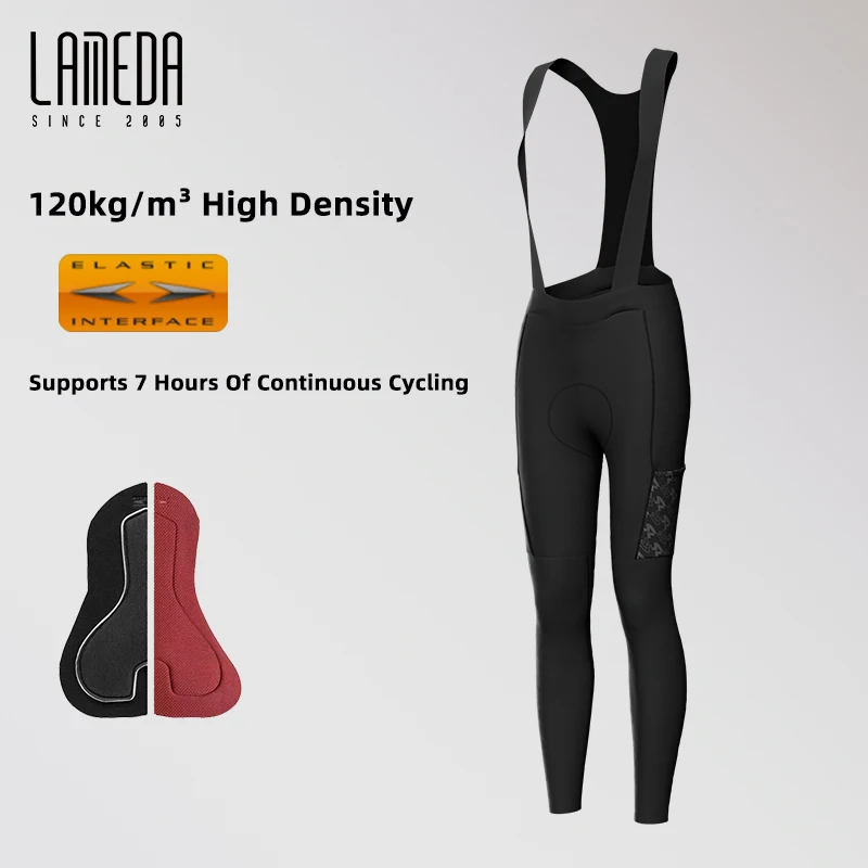 LAMEDA Women's Bib Long Pants Breathable Uv Protection Sports Bike Wear With Double Arrow Shoulder Strap For Optimal Performance