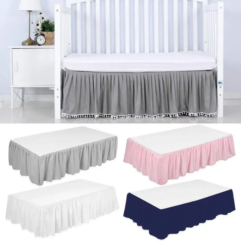 Mini Crib Skirt Nursery Crib Bedding Skirt For Baby 28 X 52 Crib Skirt Made With Soft Fabric For Bringing Baby Warm And Cozy