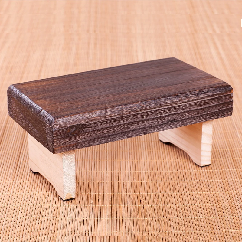 Small Ergonomic Meditation Bench Stool Portable Design with Folding Legs Wooden Low Seat for Meditations, Yoga, Prayer, Seiza