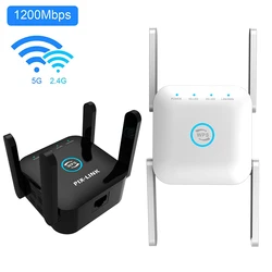 5G /2.4G WiFi Repeater Router Amplifier Long Range Extender 1200M/300Mbps Wireless Booster Home Wi-Fi Signal AP WPS Eesy Setup