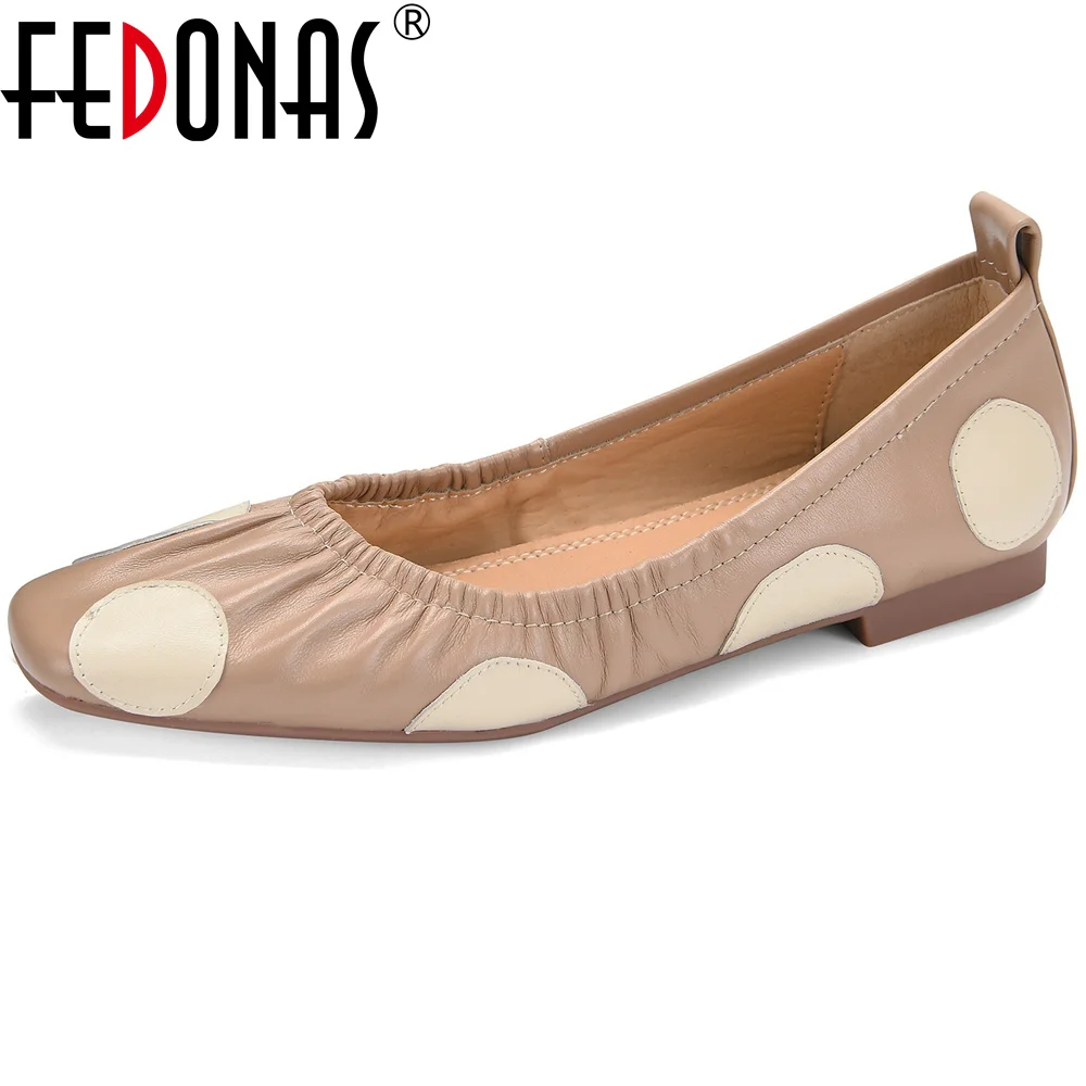 FEDONAS Women Flats Shoes 2025 Genuine Leather Fashion Women Round Toe Ballet Flat Casual Shoes Woman Spring Summer Flats