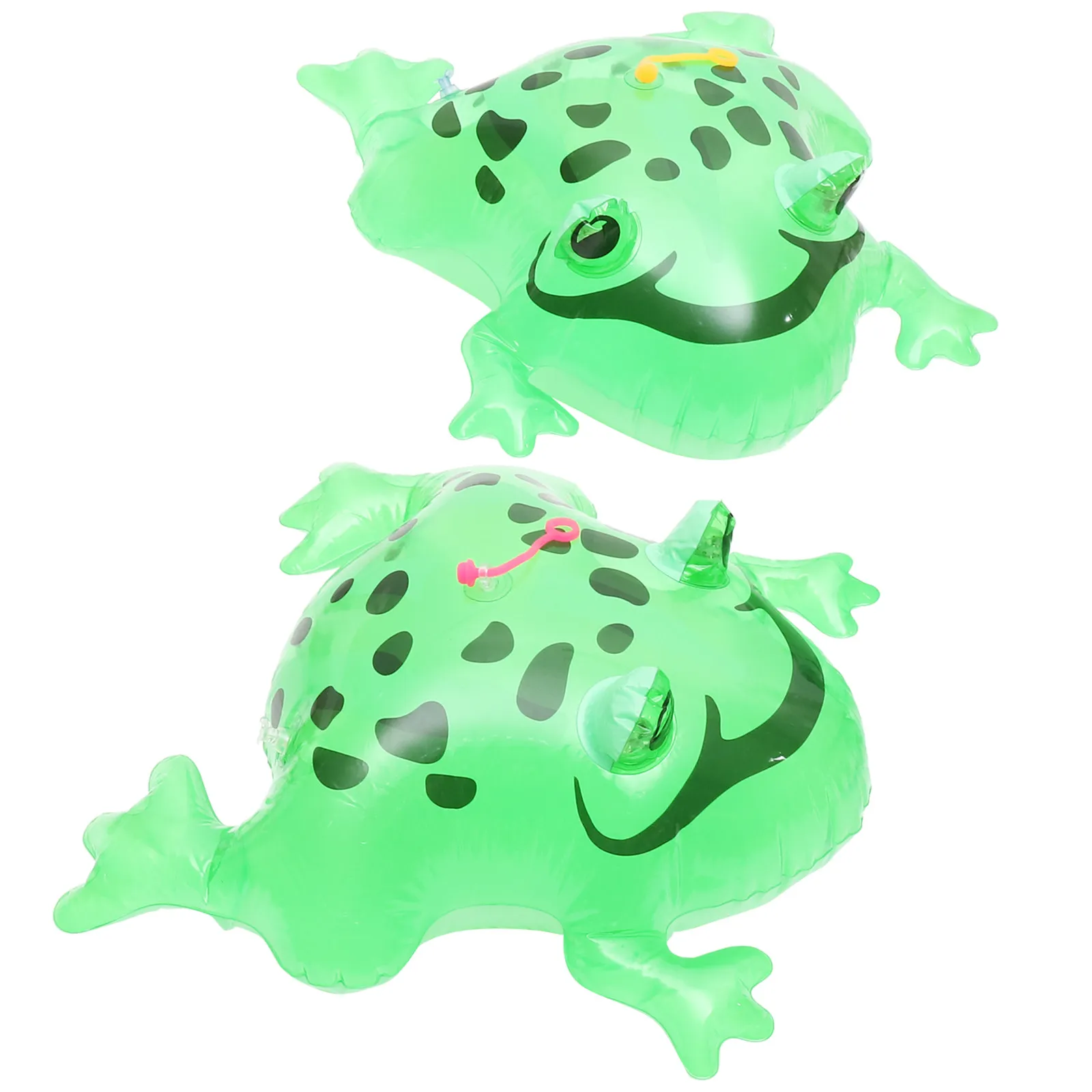 2Pcs Inflatable Luminous Frog Bounce Balloon Cartoon Decoration Party Pool Frog Balloons Flashing Eyes Bounce Plaything