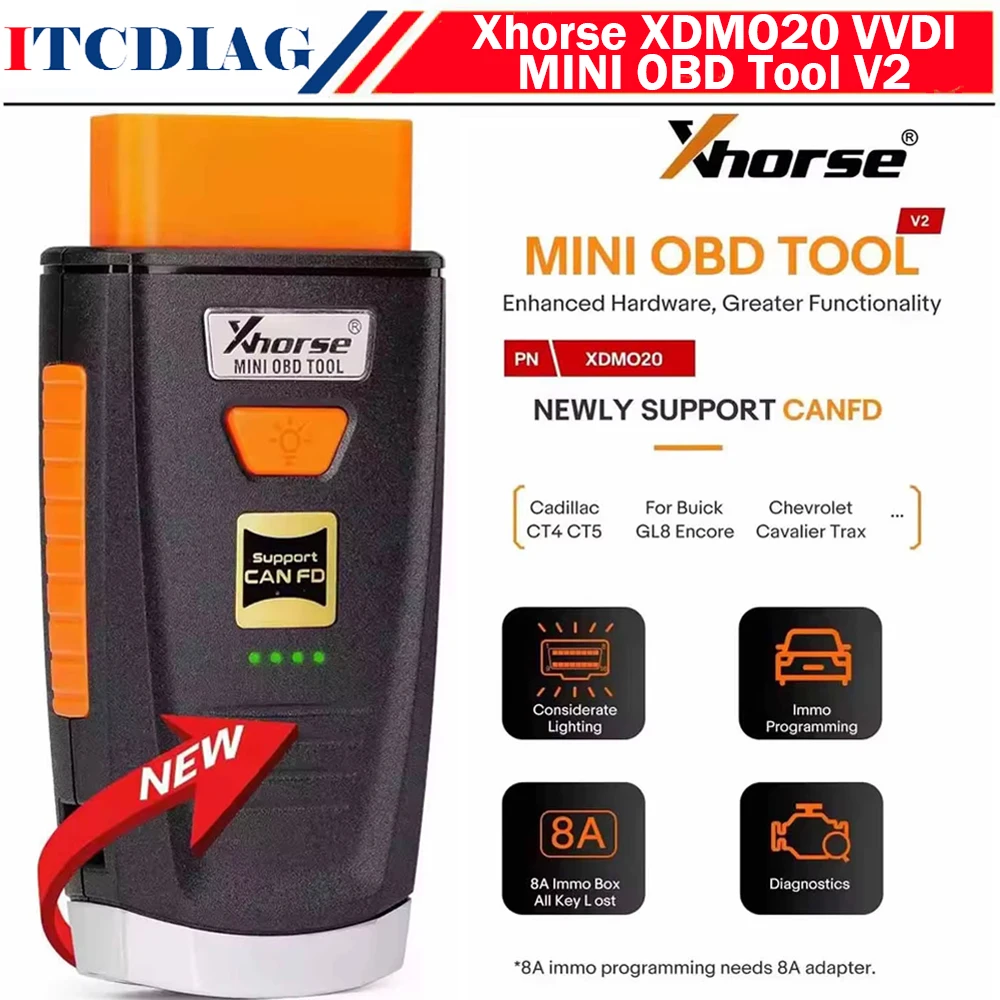 Xhorse XDMO20 VVDI MINI OBD Tool V2 IMMO Progarmmer Support CAN FD Protocol