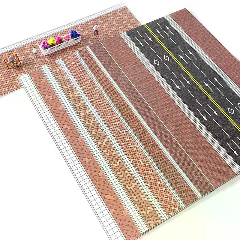 

1 шт. Декор для кукольного домика: реалистичный миниатюрный кирпичный пол/дорожка из АБС-пластика для DIY-моделирования железнодорожных макетов и микроландшафтов