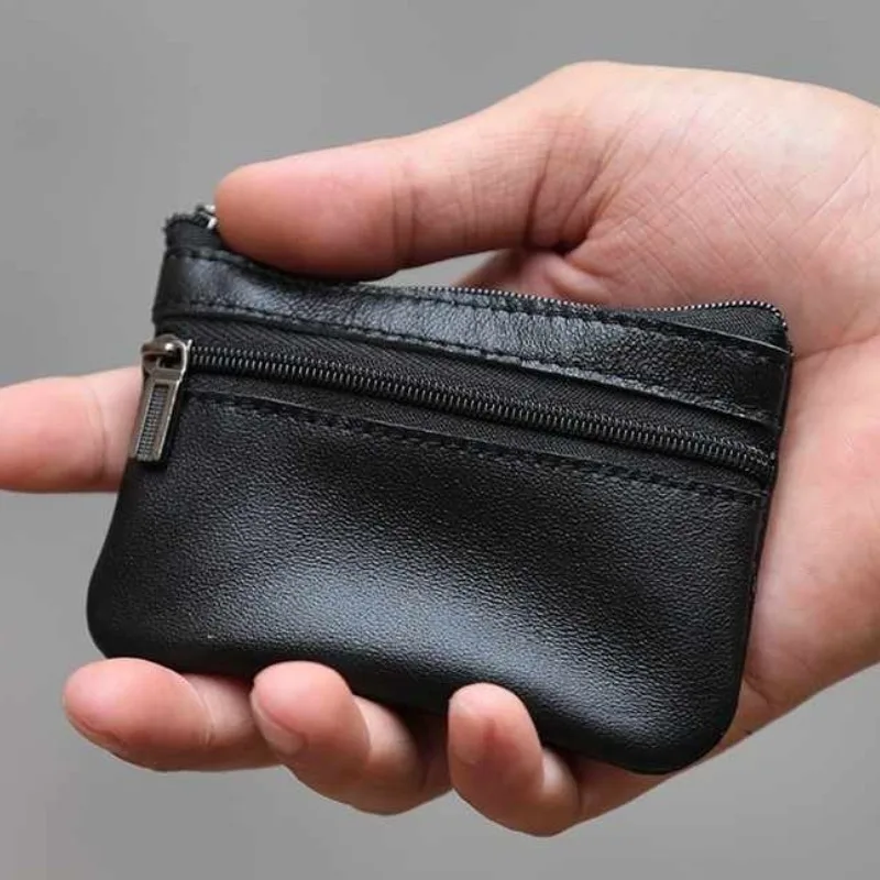 محفظة عملات معدنية صغيرة جديدة لعام 2025، محفظة جلدية بسيطة ومحمولة فائقة النعومة، محفظة صغيرة كلاسيكية للعملات المعدنية لكل من الرجال والنساء #1
