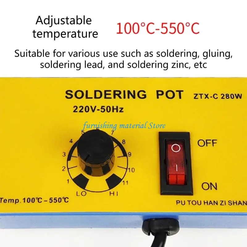 Y5GD 100℃-550℃ Adjustable Temperature Soldering Pot 160W With 500g Capacity Melting For Efficient Welding Tasks