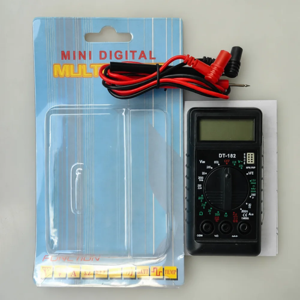 DT182 Pocket Portable Digital Multimeter Mini Voltage Current Meter Accurate Electric Tester Tool For Home School DIY Repair
