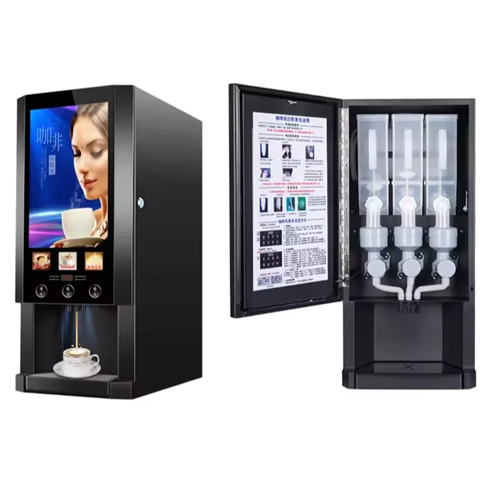 For Commercial Use Instant Smart Automatic Tea Coffee Vending Machine With Scan Code Payment