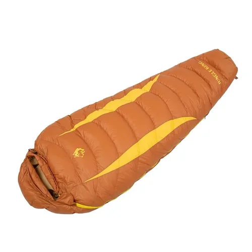 Imagen 2 del producto JUNGLE KING Saco de dormir de invierno para adultos estilo momia cálido saco de dormir de plumón de pato de tres estaciones para viajes de acampada