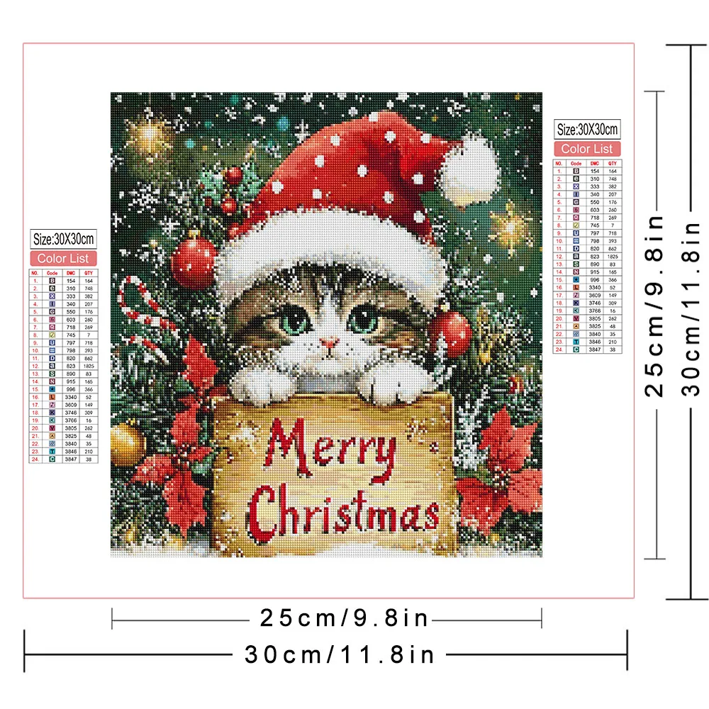 AZQSD Diamond Mosaic New Collection Cat Animal Home Decoration Diamond Painting Novelties 2026 Christmas Winter Snow