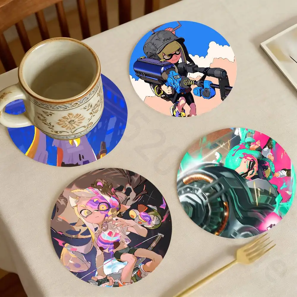 

S-SplatoonS Wooden Theme Desktop Heat Mats Home Decor Coffee Mug Coasters For Office Restaurant