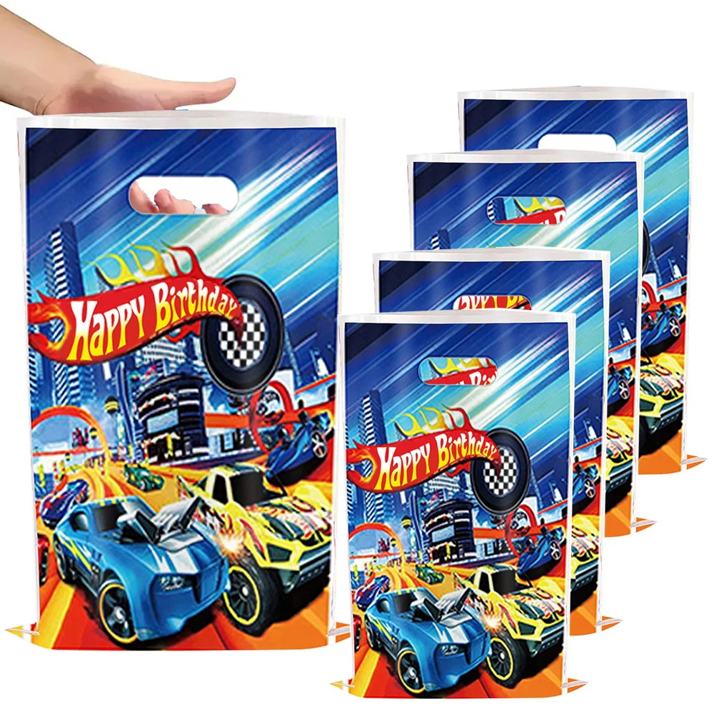 Hot Wheels Gift Bags Chocolate Cookies Candy Bags Race Flame Car Theme Party Bag Loot Bag for Boys Birthday Party Favors Gifts