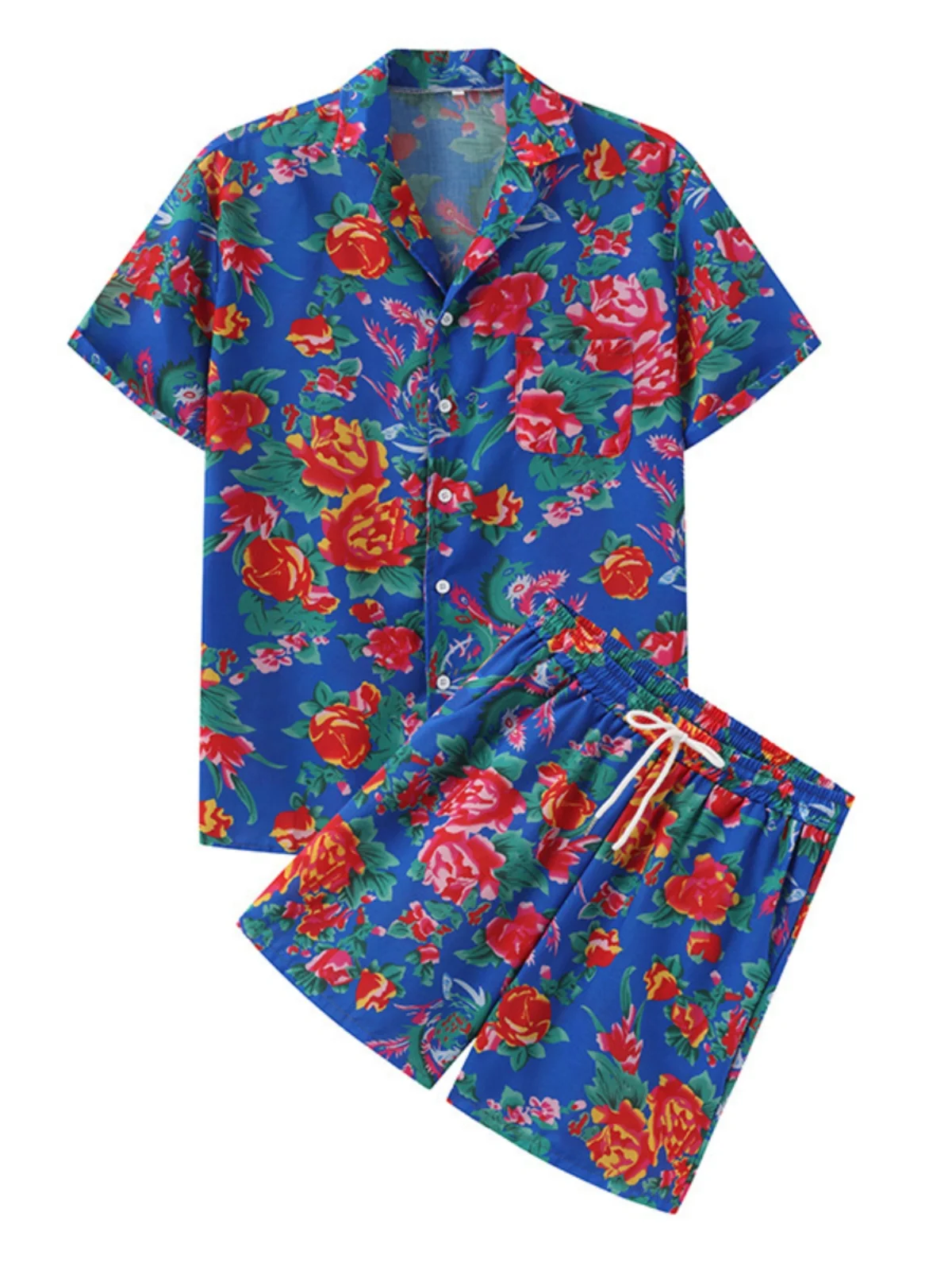 

Летний повседневный спортивный костюм Northeast Flower ort Sve irt And orts Полиэфирное волокно Комплект мужской одежды большого размера