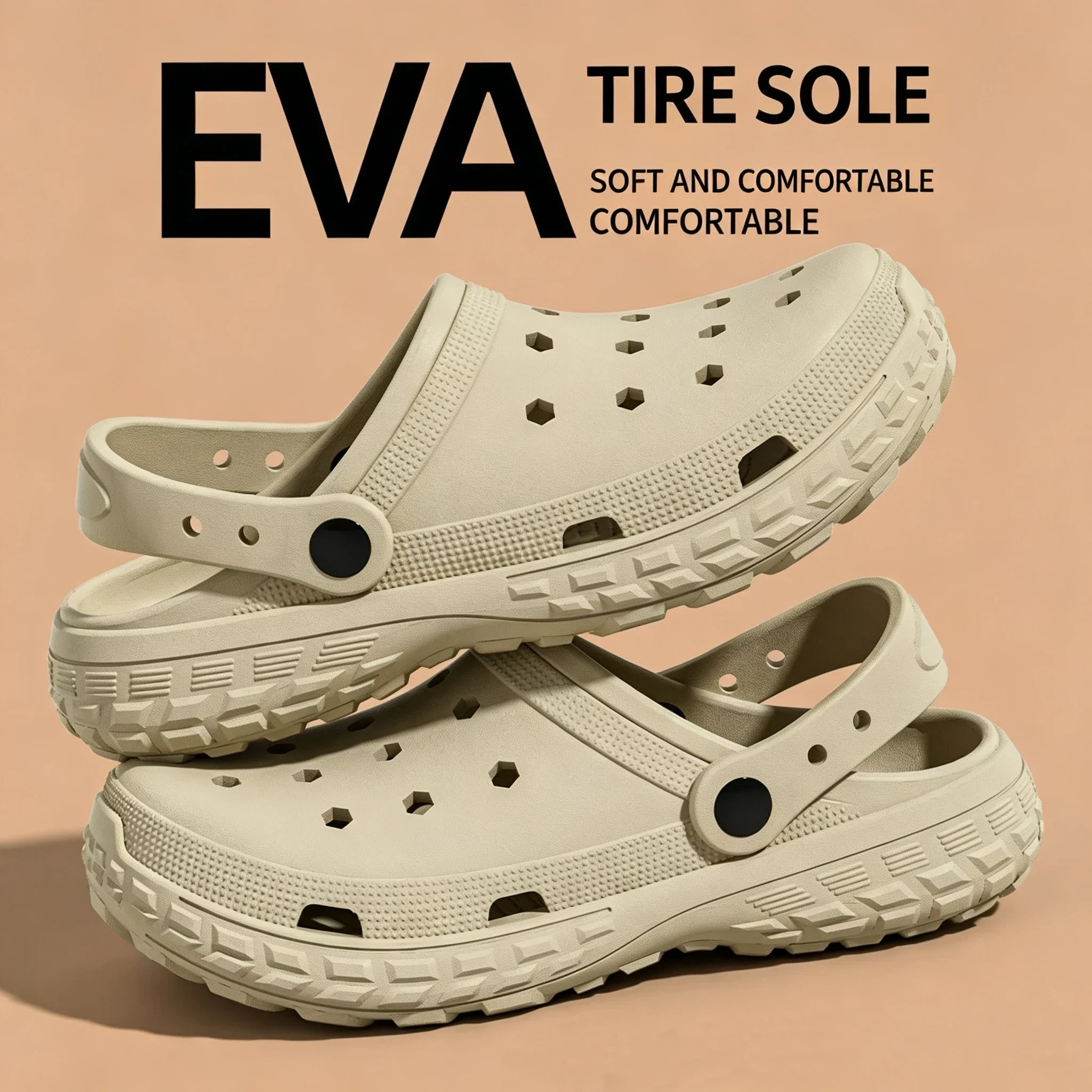 Soft EVA Fashion Clogs For Women Men Indoor Street Slippers Anti-slip Light Weight Platform Shoes Couples Daily Walking Sandals