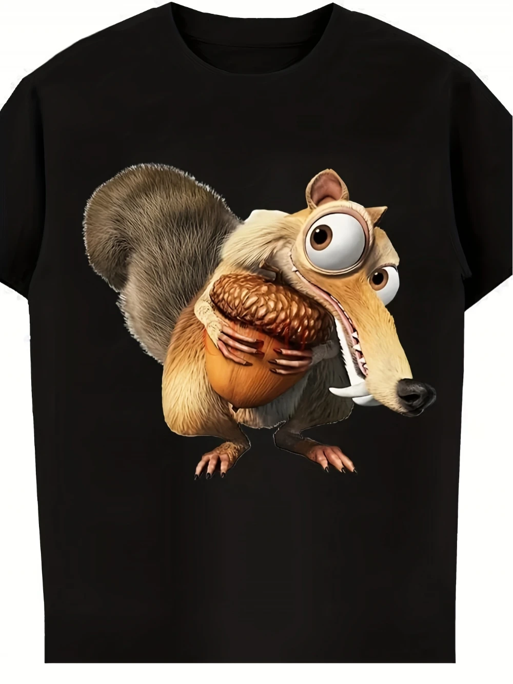Age Scrat Squirrel Graphic T-Shirt Fun Cartoon Design Words I'not A Dinosaur Printed on It Quick-dry Polyester Tee