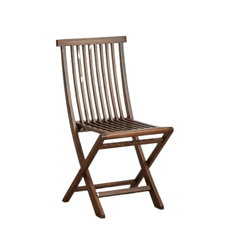 

Solid wood elm chair Balcony tea table chair Back chair Home leisure Outdoor foldable dining chair Homestay fishing chair