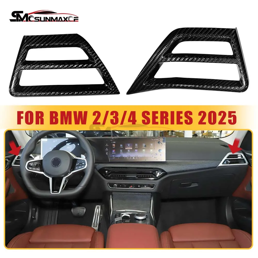 

Для BMW 2 3 4 серии 2025 G42 G20 G22 G23 G28 M2 G87 M3 G80 M4 G82 Настоящее углеродное волокно, 2 шт., декоративные чехлы для вентиляционных отверстий на приборной панели