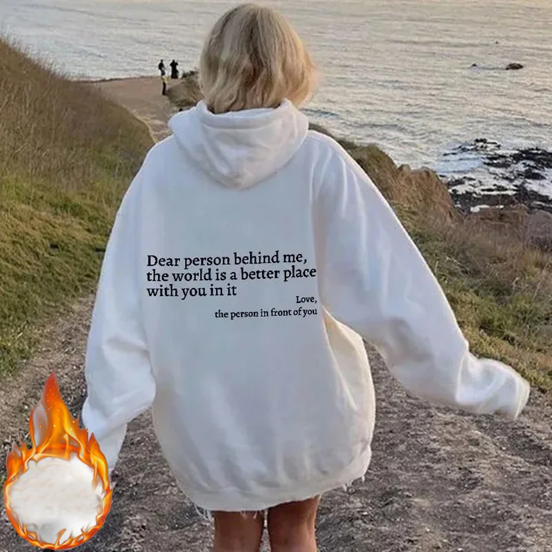 Autumn winter Clothing Hoodie Woman harajuku fleece Letter Print Hoodies women Hip Hop Street Ladies Hooded Sweatwear Fashion