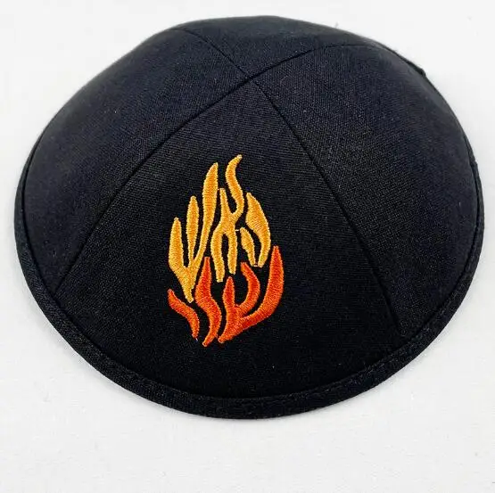 Israel Jewish Cotton Twill Flame Kippa Jerusalem Cap