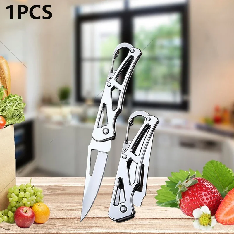WXCOO Klappbares Obstmesser aus Edelstahl, multifunktionale Küche zum Kochen von Werkzeugen, Haushalts-Obstschäler, Taschenmesser