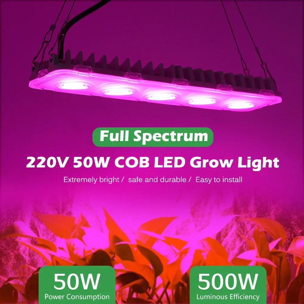 Led coltiva la luce pianta idroponica lampada LED spettro completo 220V LED Phytolamps luce serra semi fiore coltiva l\'illuminazione 50W