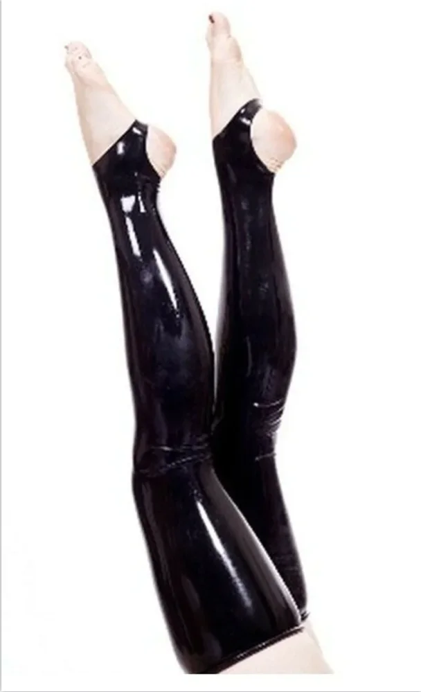 Natural Latex Leggings Step Foot Rubber Stockings Slim Bandage Fetish Handmade Sexy Tights Customize Leg Wear For Female Male