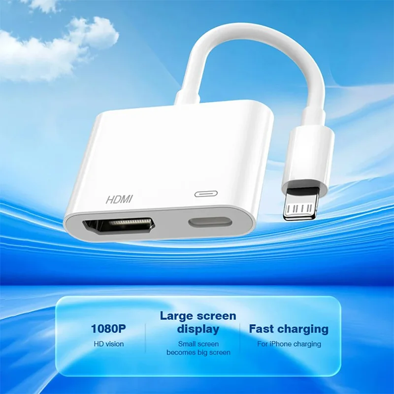 Audio Sync Screen Connector Lighting To HDMI OTG Adapter 1080P Screen with Charging Converter Digital AV Adapter For Home Office