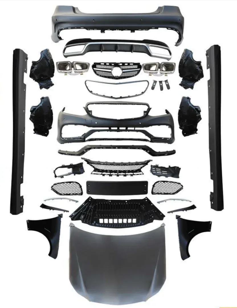 

Body Kit Front Rear Bumper Grill Engine Cover Side Skirt Assembly for Mercedes-Benz E-Class W212 2013-14 Upgrade E63 AMG