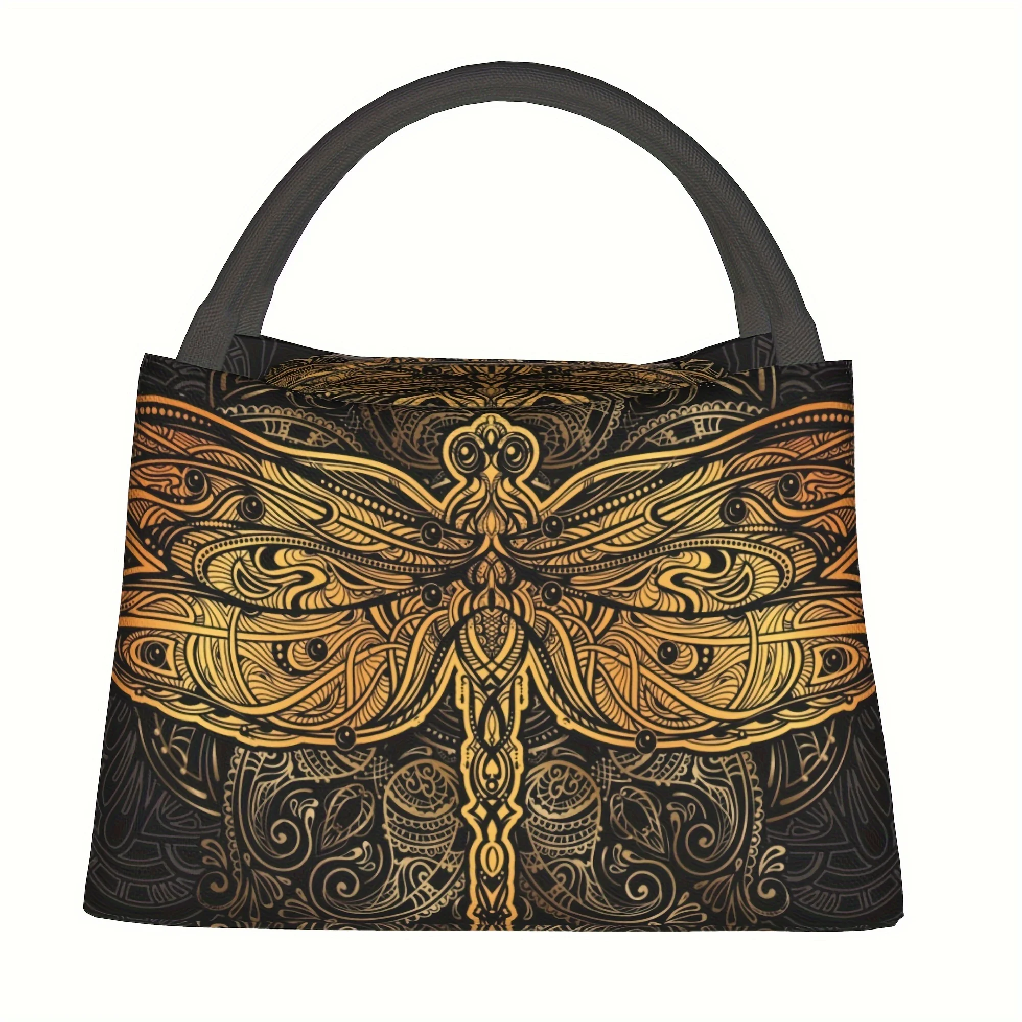 

1pc Mandala Dragonfly, Reusable Cooler Bag, Cooler Bag, Insulated Lunch Bag for Camping Picnic Beach Essentials