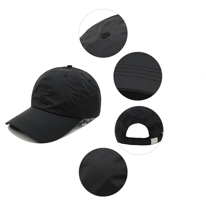 Solid Color UV Protection Baseball Caps Breathable Adjustable Summer Visor Sun Hats Outdoor Quick Dry Sports Running Caps