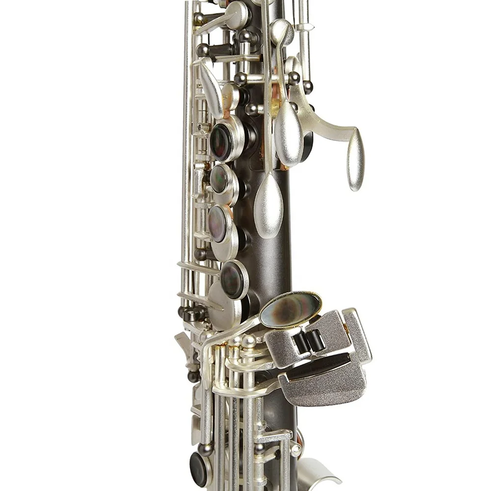 Bb Tone One-Piece Soprano Saxophone Black Nickel Silver Matt Professional Woodwind Instrument