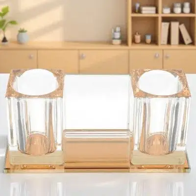 Stable Desktop Mic Stand Acrylic Wireless Microphone Holder Universal Tabletop Base for Home Studio KTV Recording