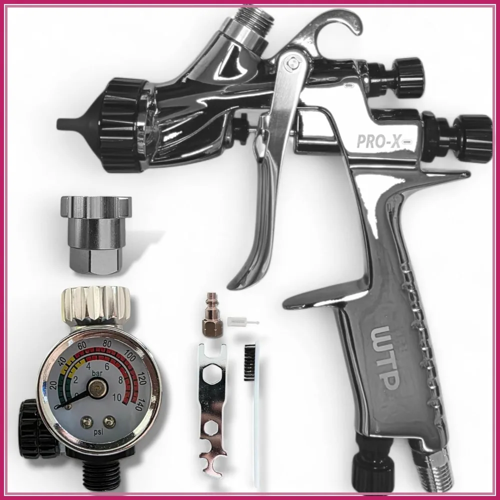 

Professional Spray Paint Gun 1.3mm Nozzle with Air Regulator & Adapter