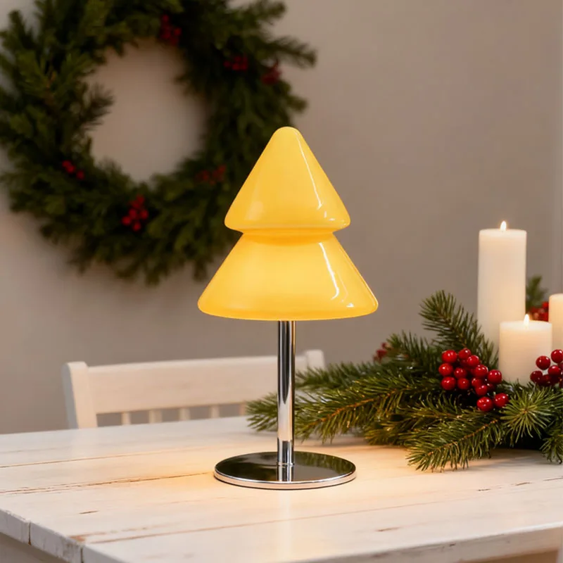 مصباح طاولة زجاجي أصلي جديد خفيف الوزن لأشجار عيد الميلاد، مصباح طاولة تزيين جوي، مصباح بجانب السرير لشاب