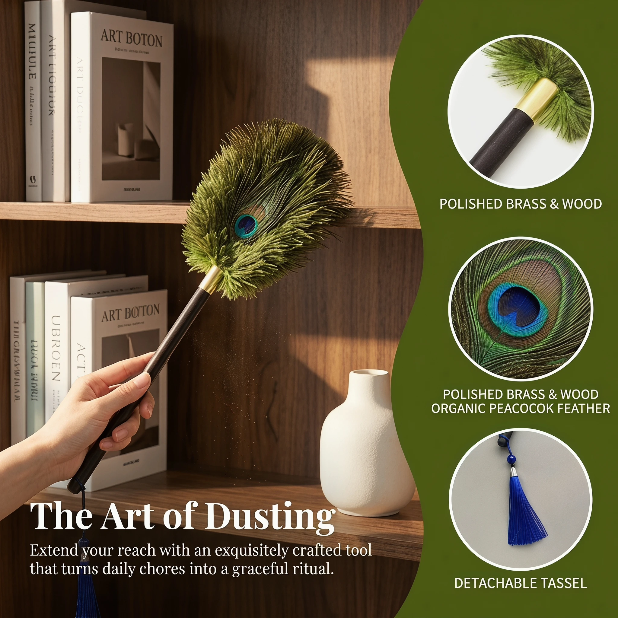 30/45cm Peacock Ostrich Feathers Duster Brush Handle Anti-static Dust Removal Dusters Fur Feather Cleaning Furniturer Cleaner