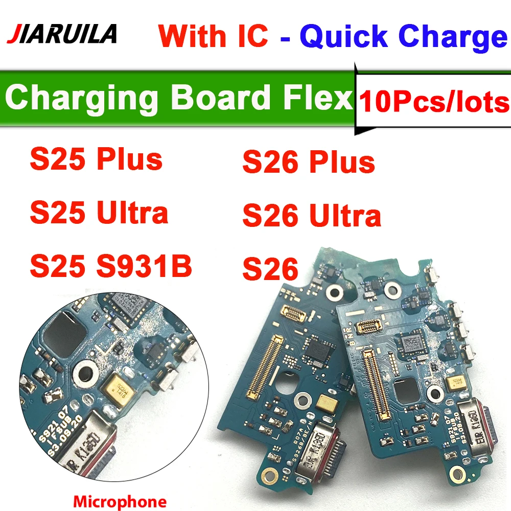 10Pcs, USB Charging Port Flex Cable For Samsung S25 S931B S25Plus S936B S25Ultra S938B S26 S942B S26Plus Charger Dock Board Flex