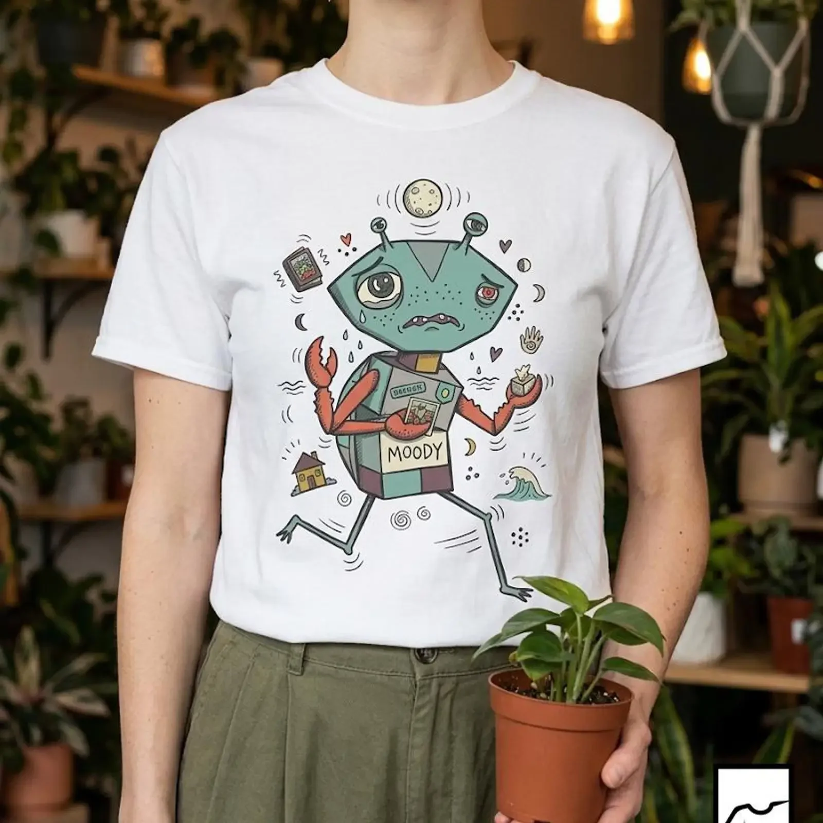 Cancer Crab T Shirt Moody Sensitive Astrology  vintage Washed Slightly Soft Top For Everyday Wear Casual Unisex streetwear