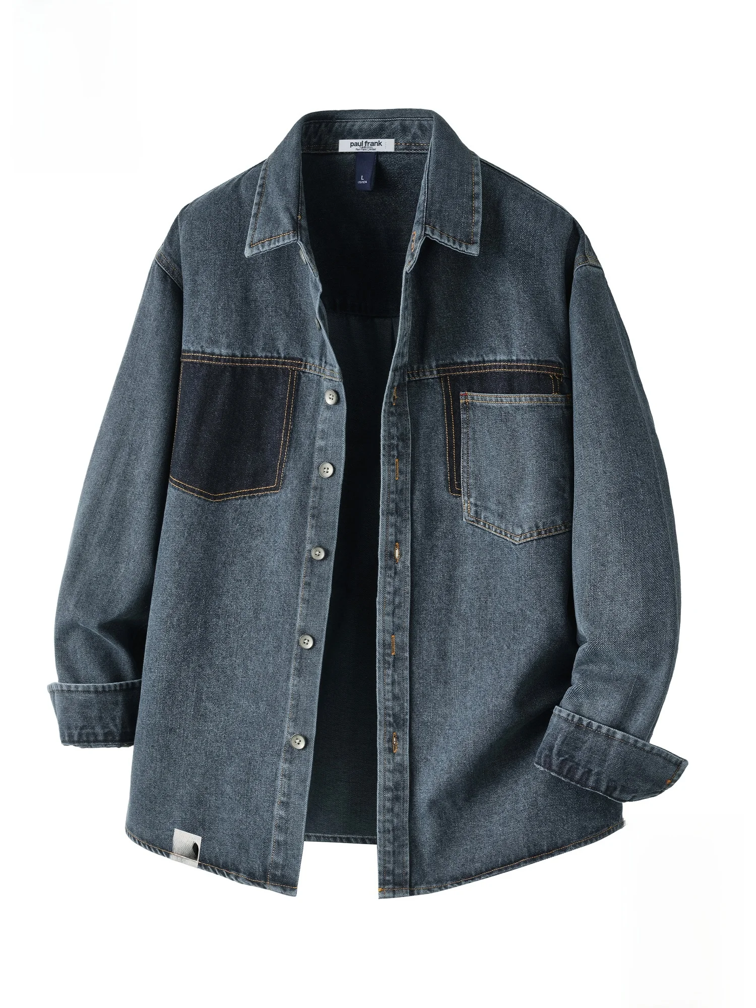 

Мужская повседневная куртка Paul Frank свободного кроя с цветными вставками и воротником, весенняя верхняя одежда из смесового хлопка и полиэстера, молодежная модная прочная модель