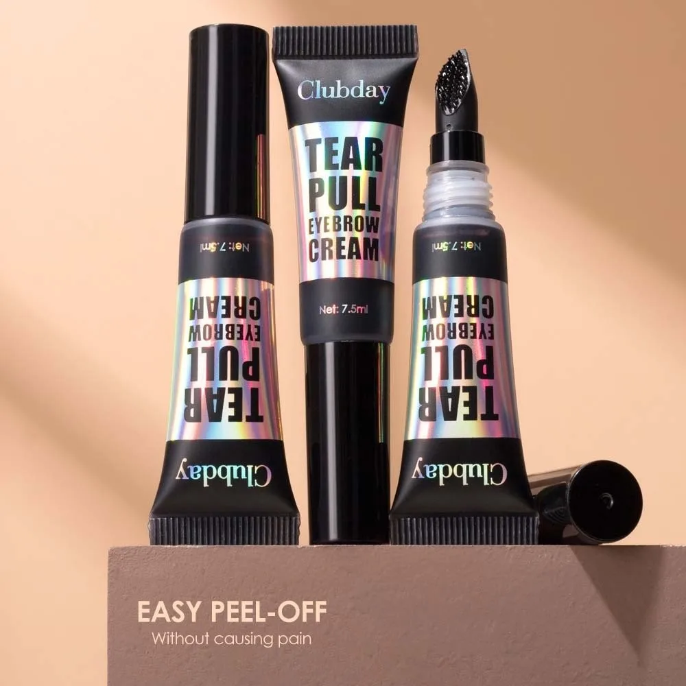 Crema per sopracciglia staccabile portatile a lunga durata 7.5ML Trucco Strappo Gel per sopracciglia Olio Cosmetici per sopracciglia ad asciugatura rapida Matrimonio