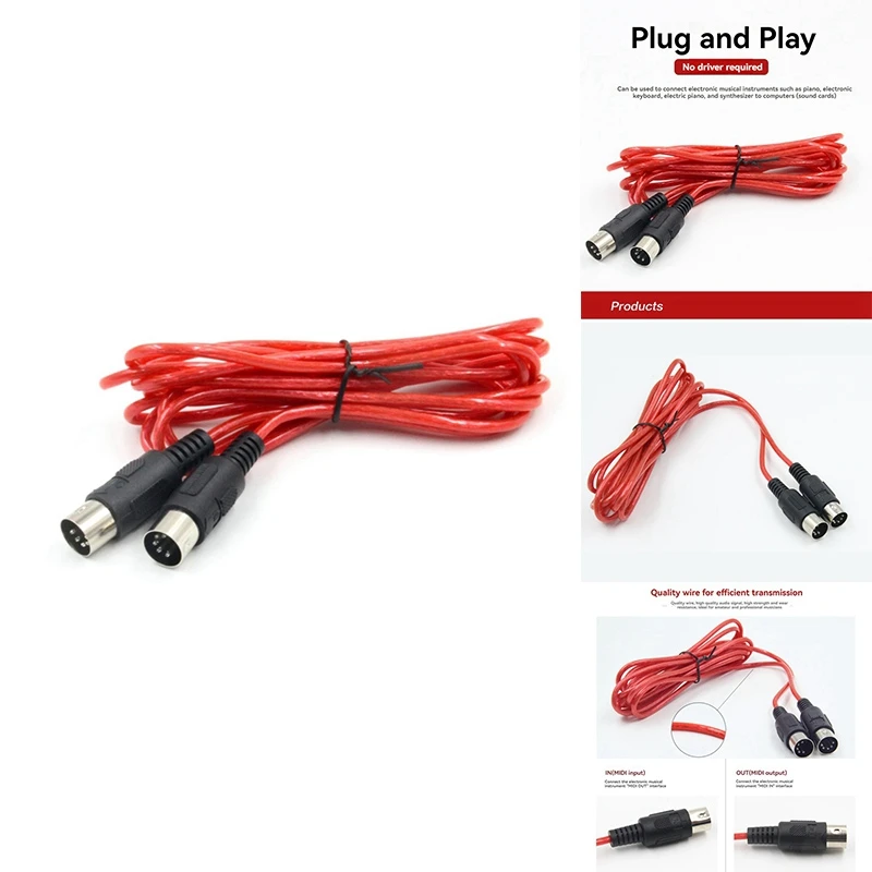 MIDI Extension Cable 5Pin Male To Male MIDI Cable For Electric Piano Guitar Instrument PC Cable 0.