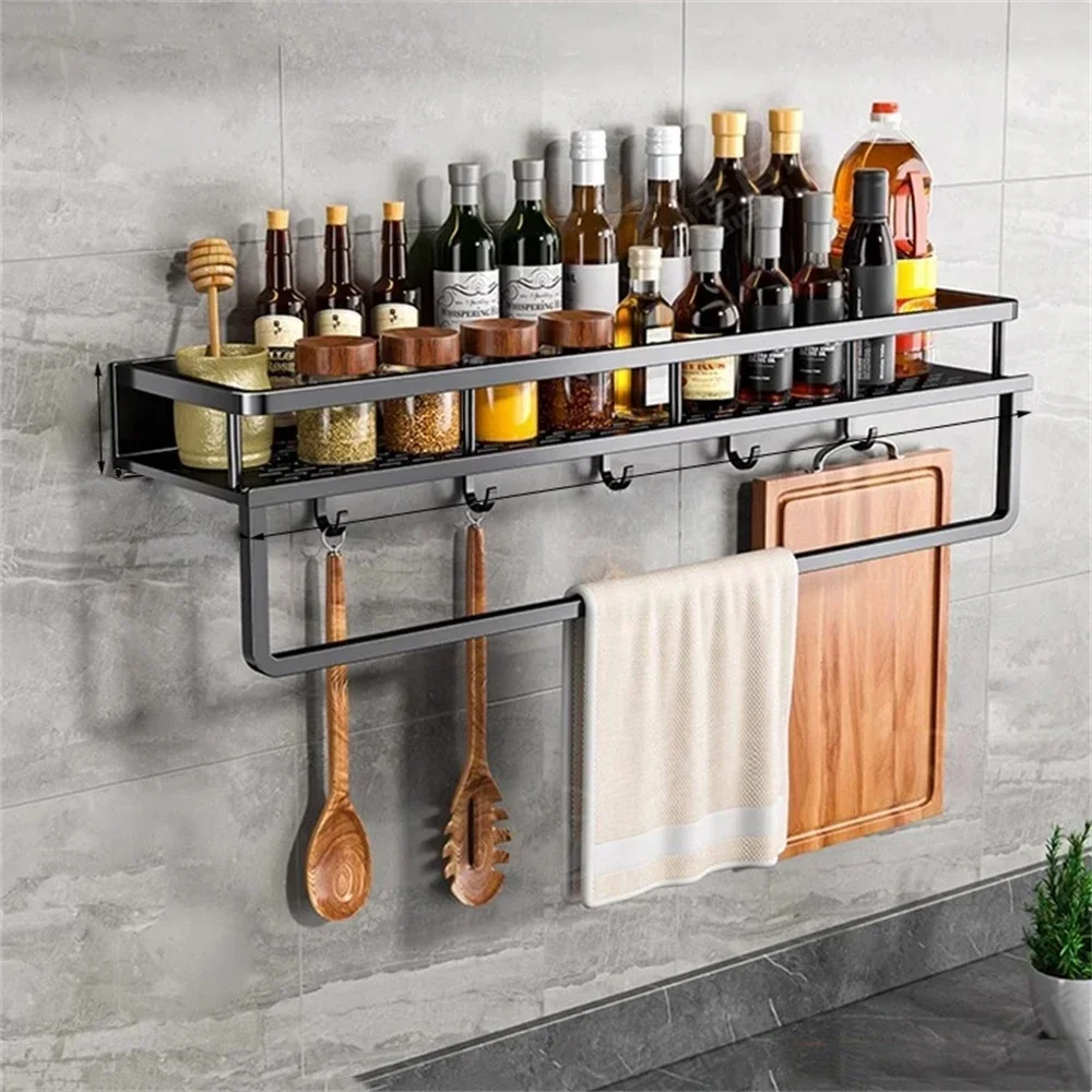 Wall Shelf Kitchen Bathroom Multifunctional Storage Shelf Kitchen Desktop Supplies Organizer Shelf Wall Mounted Shelf