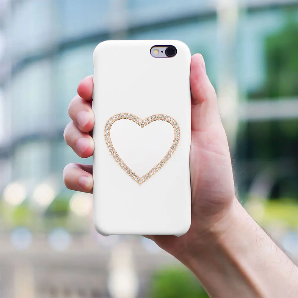 

10Pcs Heart Shaped Rhinestones Mini Mirror Portable Compact Pocket Makeup Mirror Phone Case Charm Tiny Mirrors