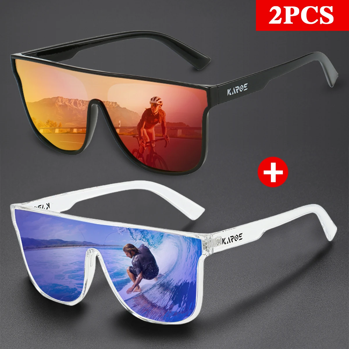 KAROS 2PCS Polarized Sunglasses For Party Travel And Fishing Adventure Men Women All In One Companion For Style And Performance