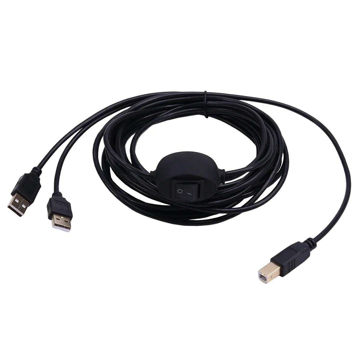 2 in 1 Printer Cable USB A to B Male to Male Printer Cable for Printer Splitter for Two Computers B