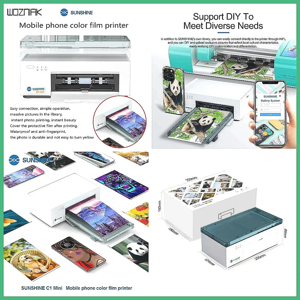SUNSHINE C1 MINI Portable Smartphone Photo Printer, Instant Color Film Printer for Mobile