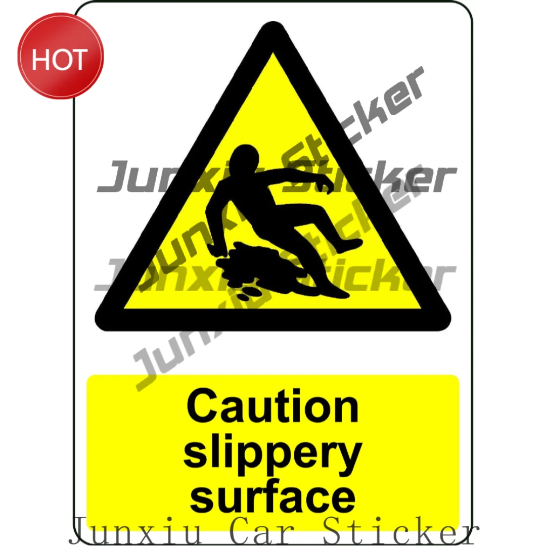 Caution Slippery Surface PVC Sticker For Walkway Entrances And Building Access Points Pedestrian Hazard Awareness Decal